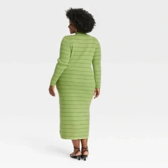 NWT House of Aama || High Neck Maxi Knit Dress in Vivid Green XXL - Picture 4 of 10